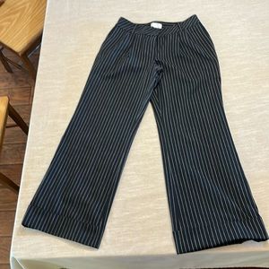 Ann Taylor Loft  Marisa black pin striped pants. Size 6P Waist 16” Inseam 29”
